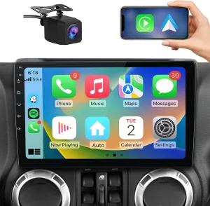 AWESAFE Car Radio Stereo Upgrade 2GB 64GB for Jeep Wrangler JK 2007-2018 Dodge Ram 1500 2500 2009 2010 2011 2012 Grand Cherokee with CarPlay