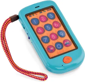 B. toys – HiPhone Toy Smart Phone – Kids Play Phone with Sounds Music & Voice Messages – Toddler Toy Phone with Message Recorder- 18 months  