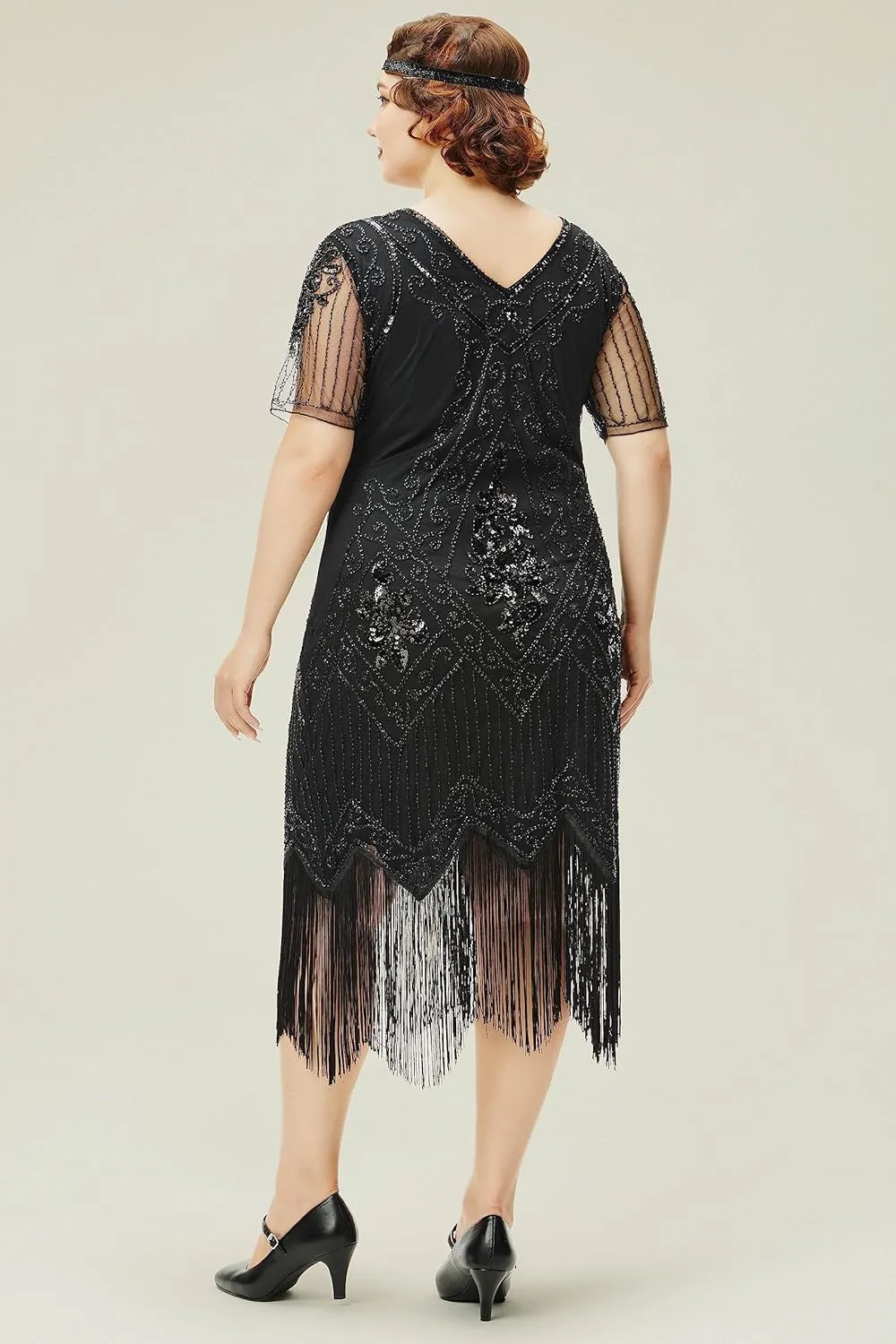 BABEYOND Great Gatsby Dresses for Women Plus Size Cocktail Dress 1920s Flapper Costume for Women