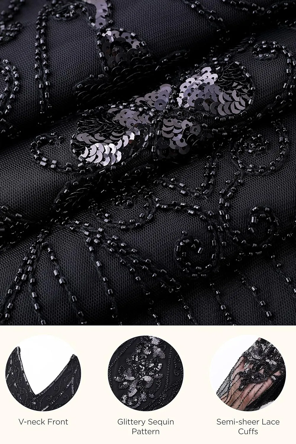 BABEYOND Great Gatsby Dresses for Women Plus Size Cocktail Dress 1920s Flapper Costume for Women