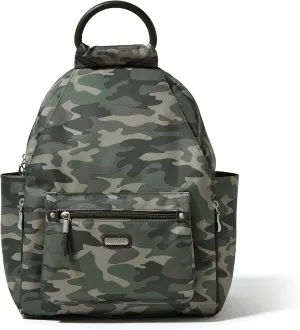 Baggallini Womens All Day Backpack With RFID Phone Wristlet, Olive Camo