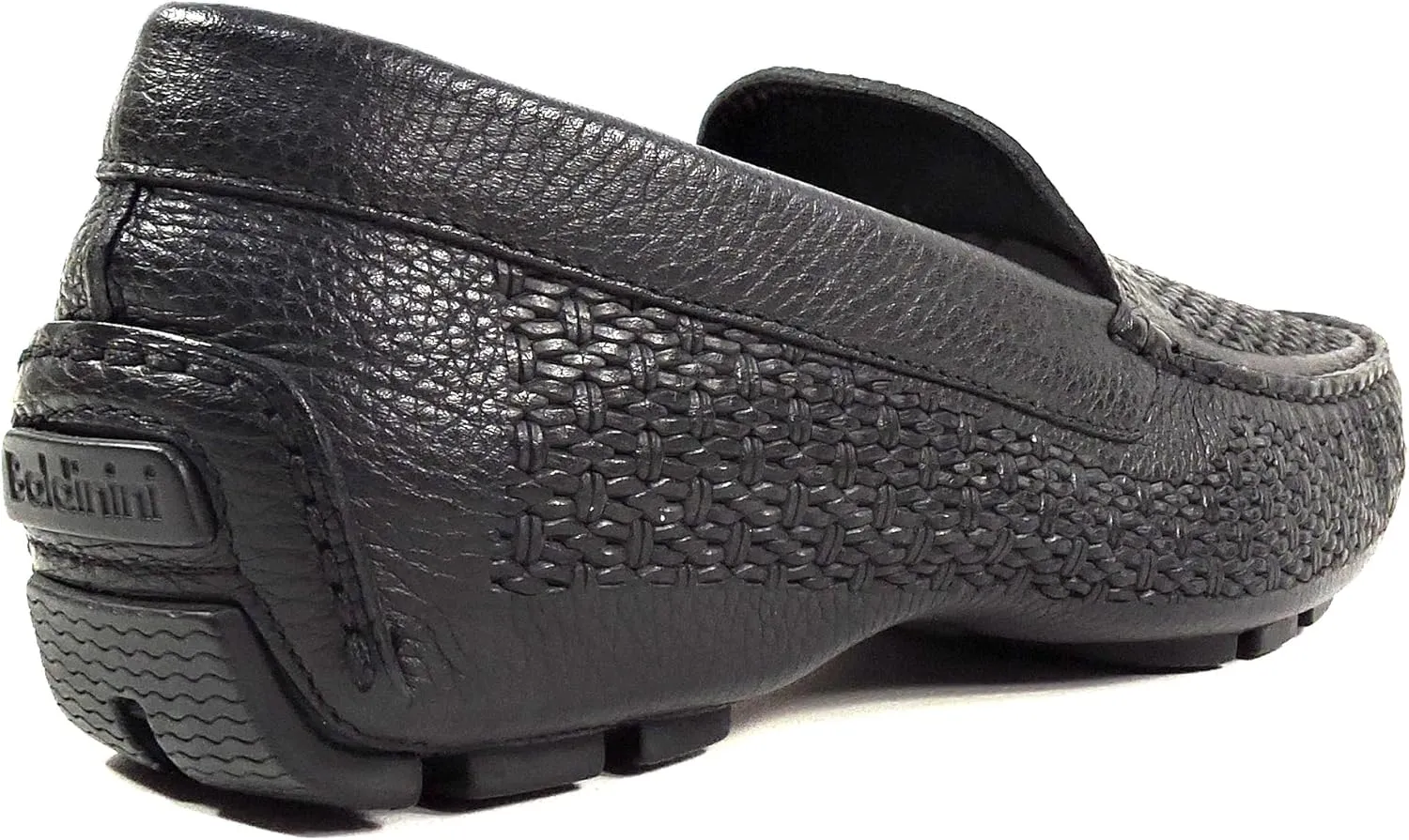 Baldinini Men's Black Woven Leather Loafers, Comfort Driving Moccasins, Slip-On Summer Shoes