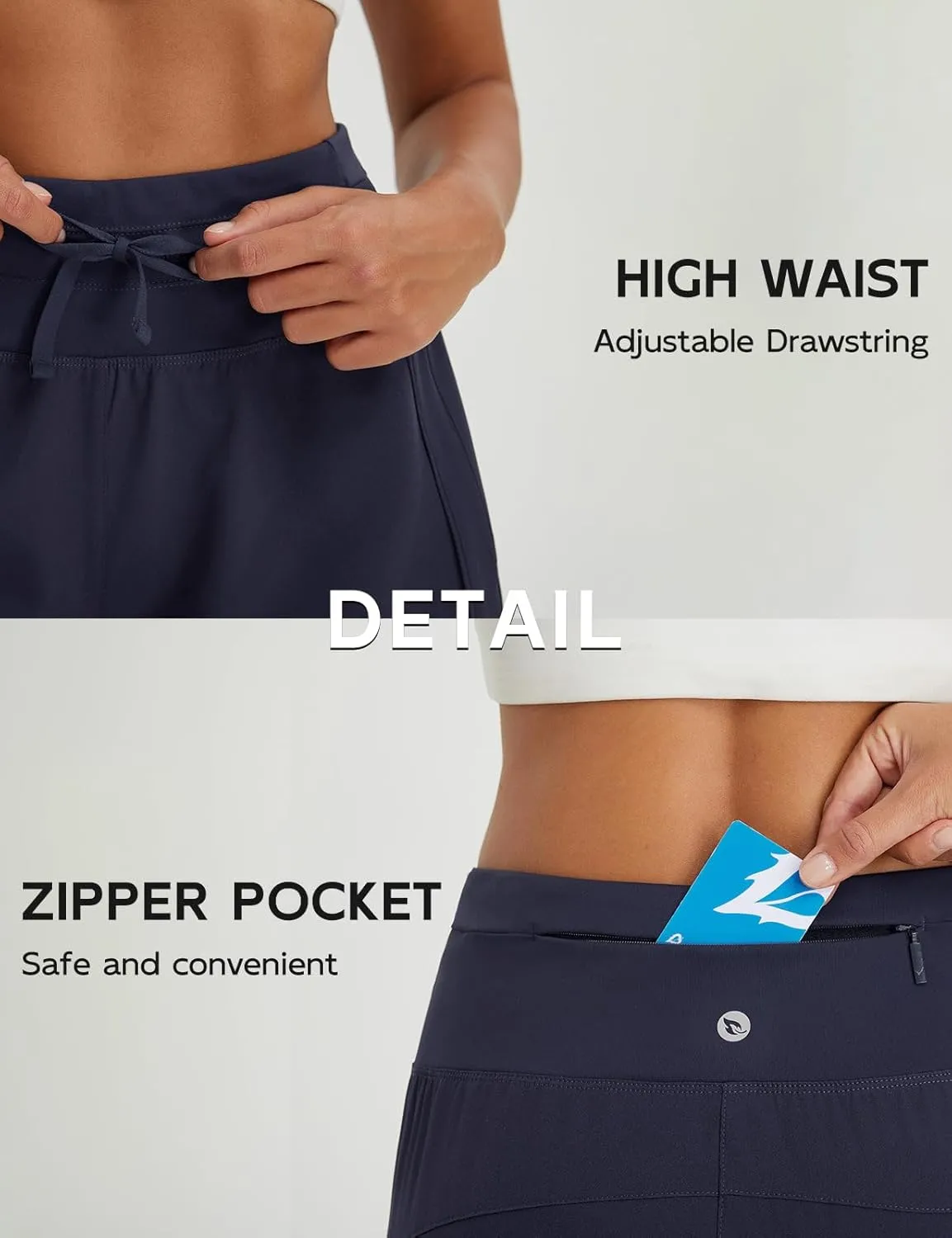 baleaf Women's 3" Athletic Shorts High Waist Running Workout Shorts with Zipper Pockets Gym Sports Quick Dry UPF 50 