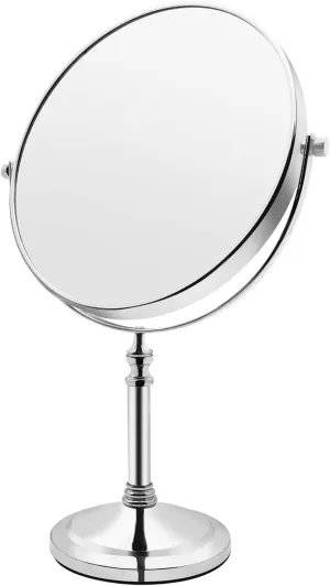 Bathroom Makeup Mirror, Double Sided 1X / 10X Magnifying Mirror with Stand, Tabletop Magnified Vanity Mirror, Can 360°Rotation 8 Inch Cosmetic Mirror(Chrome)
