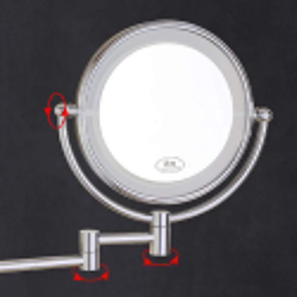 Bathroom Makeup Mirror with Light Wall-Mounted Foldable Telescopic Touch Single-Sided 3X / 5X Magnified Beauty Mirror(3X)