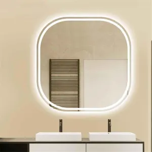 Bathroom Mirror, Anti-Fog LED Makeup Mirror with Stepless Dimming Luminous Feature(70cm)
