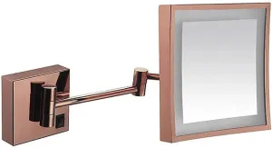 Bathroom Mirror, Wall-Mounted Makeup Mirror Three Double Side Side Square Vanity Heart Mirror Stretched Built-in Lithium Battery (Color : #3)