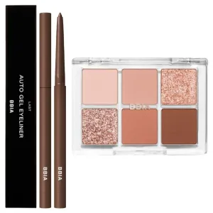 BBIA Last Auto Gel Eyeliner (04 MELLOW BROWN)   Ready To Wear Eye Palette (03 DRY FLOWER) Bundle Set