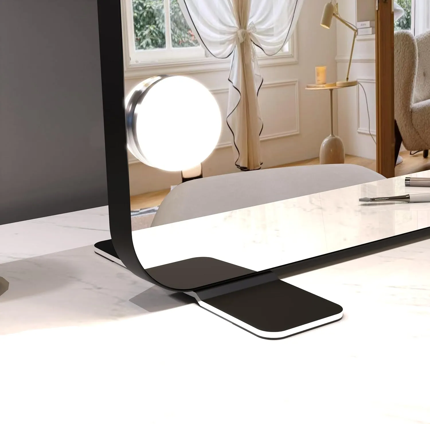 BEAUTME Large Vanity Mirror with Lights, 36''×24'' Makeup Mirror, Light up Mirror with 16 Dimmable LED Lights and 10X Magnification, 3 Lighting Modes, Touch Control