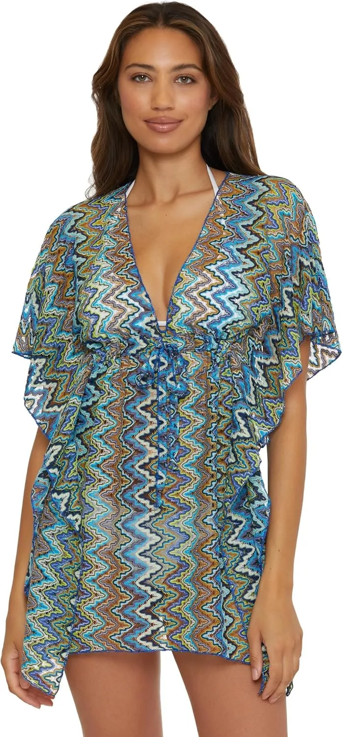 BECCA Sundown Crochet Knit Tunic, Plunge Neck, Casual, Beach Cover Ups for Women