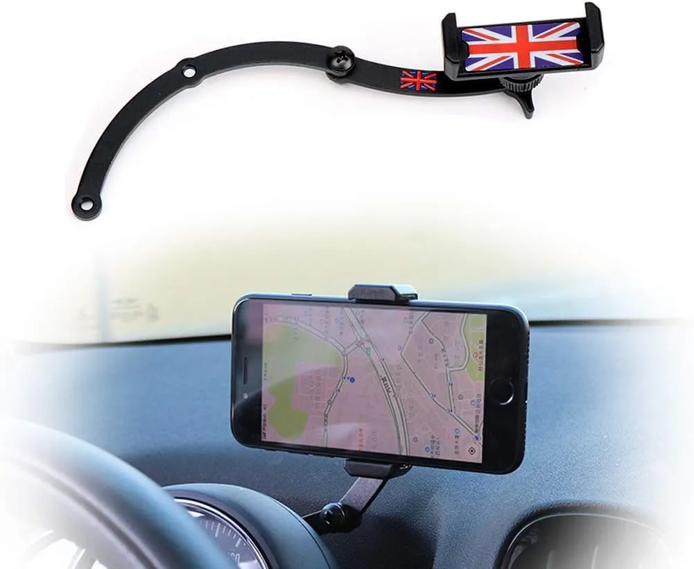 Behind Tachometer Mount Smart Phone GPS Mounting Design Phone Holder Kit for Mini Cooper R55 R56 R57 R60 R61(2008-2013seris) Union Jack (RED)