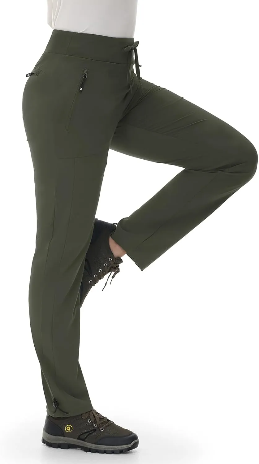 BGOWATU Women's Hiking Pants Lightweight Quick Dry Casual Joggers with Zipper Pockets Athletic Water Resistant Outdoor