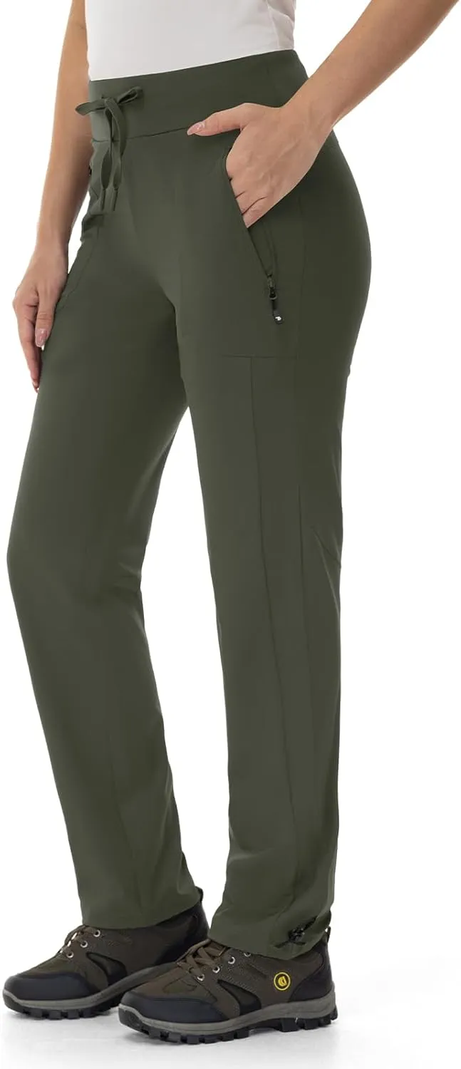 BGOWATU Women's Hiking Pants Lightweight Quick Dry Casual Joggers with Zipper Pockets Athletic Water Resistant Outdoor