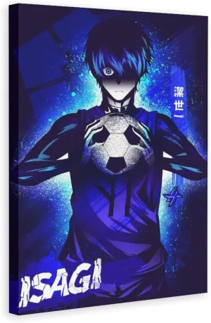 Blue L Ock Anime Poster Yoichi Isagi Bedroom Decoration Sports Posters 12x18inchs(30x45cm)