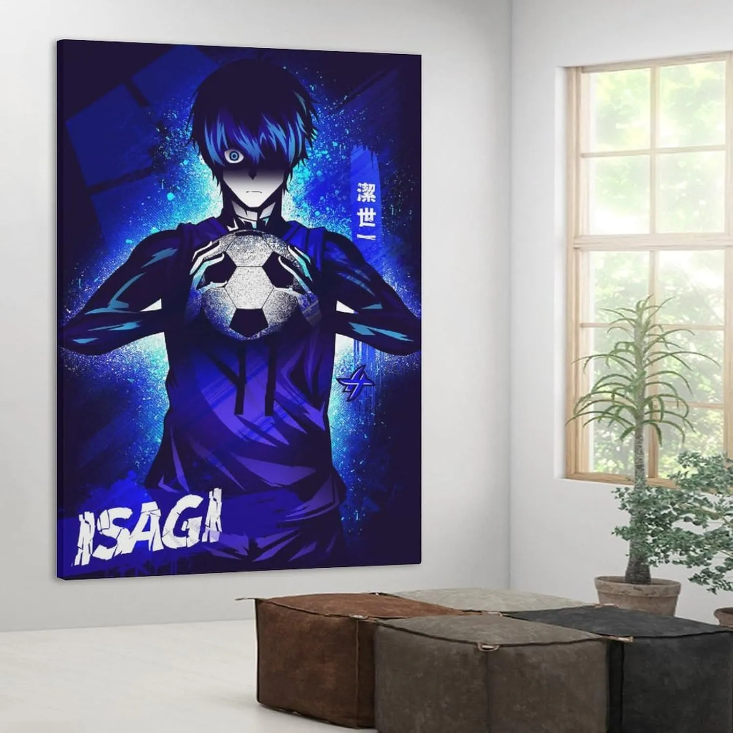 Blue L Ock Anime Poster Yoichi Isagi Bedroom Decoration Sports Posters 12x18inchs(30x45cm)