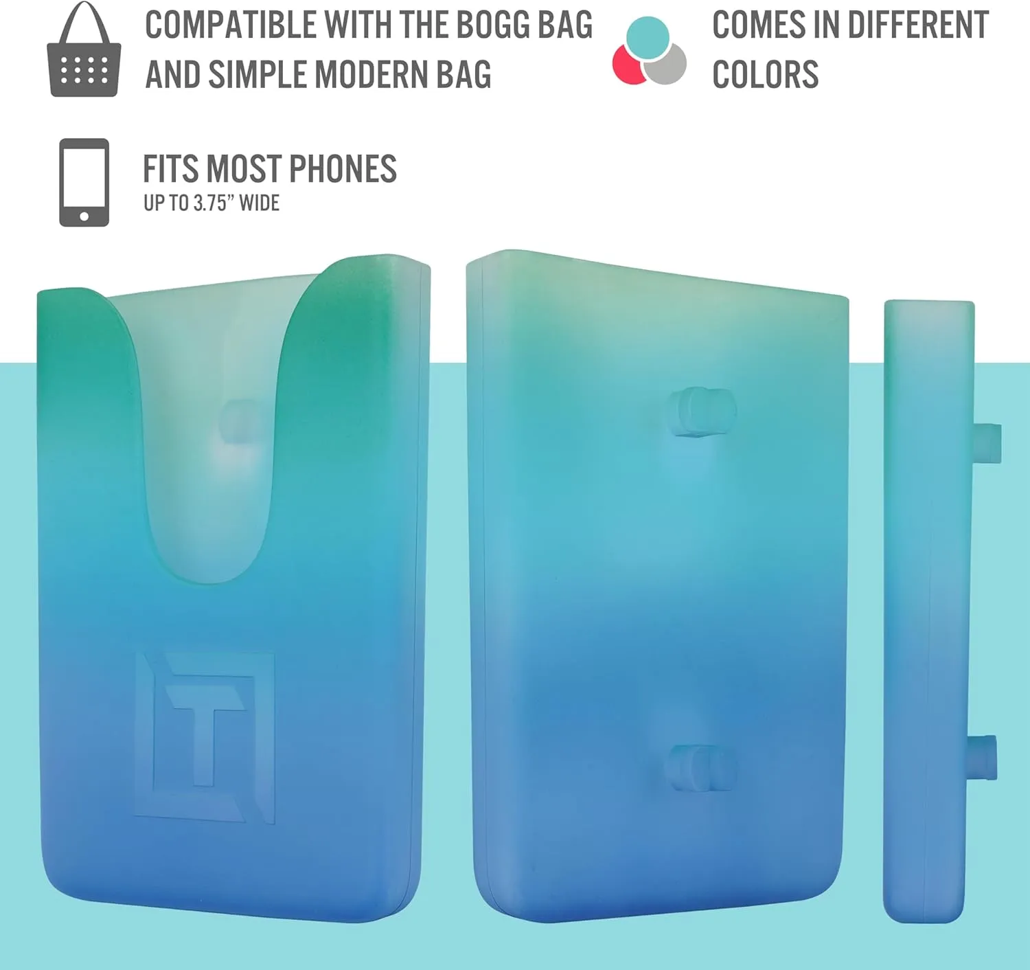 Blue Ombré Phone Holder for Bogg Bag and Simple Modern Bag - Made of Silicone and Fits All Phone Sizes
