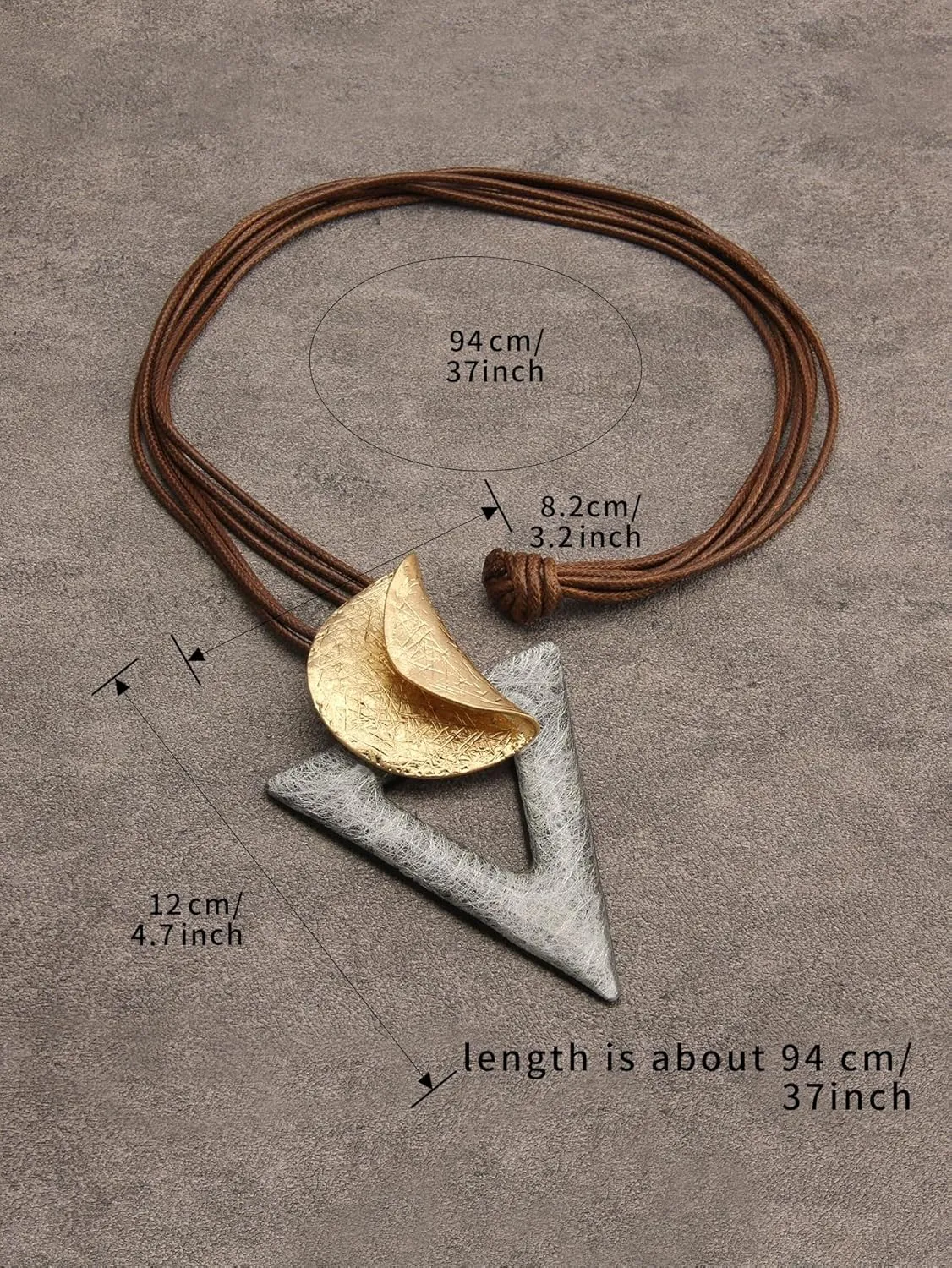 Bohemian Women's Leather Long Pendant Necklace Sweater necklace Adjustable Leather Retro Necklace Woven Handmade Jewelry