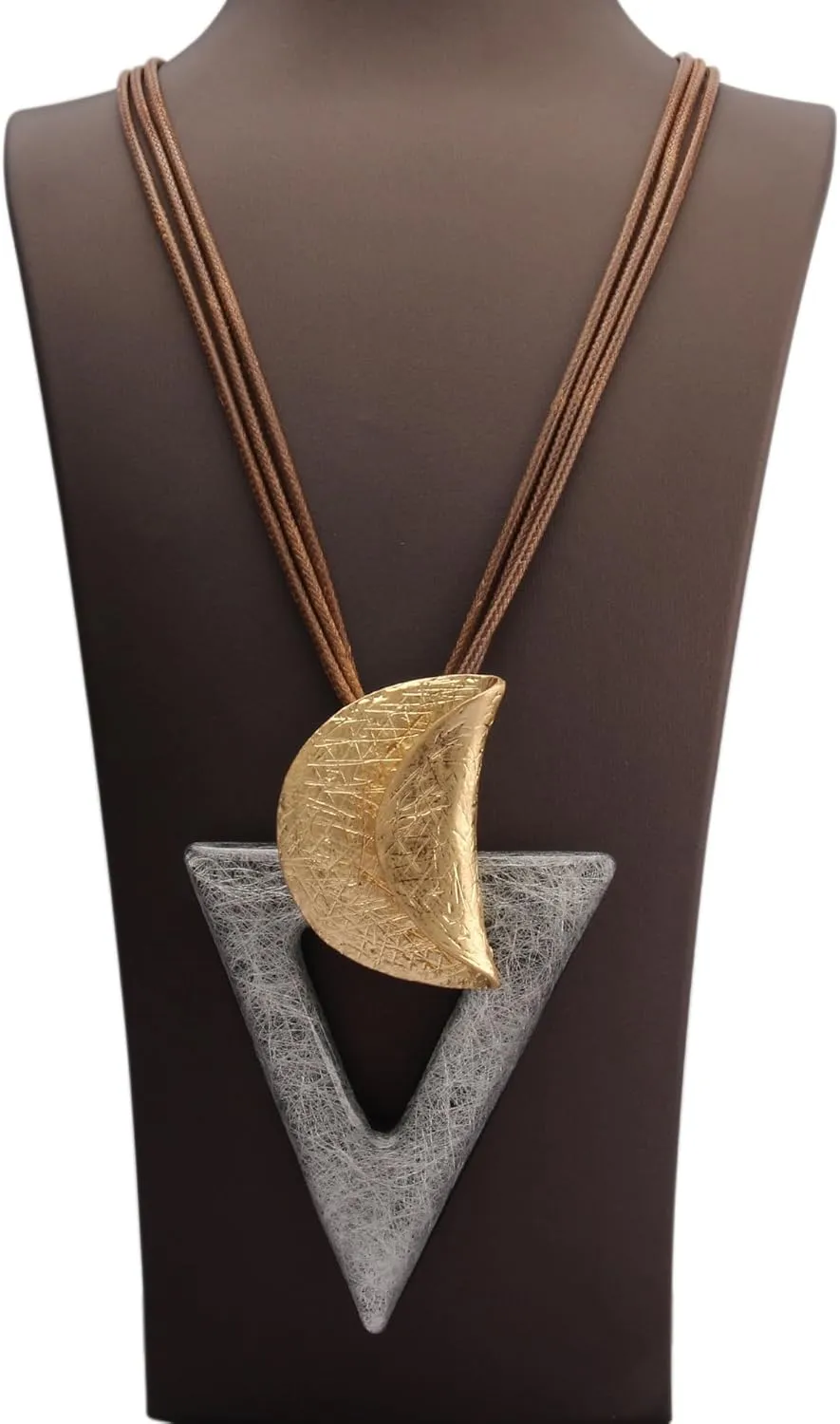 Bohemian Women's Leather Long Pendant Necklace Sweater necklace Adjustable Leather Retro Necklace Woven Handmade Jewelry