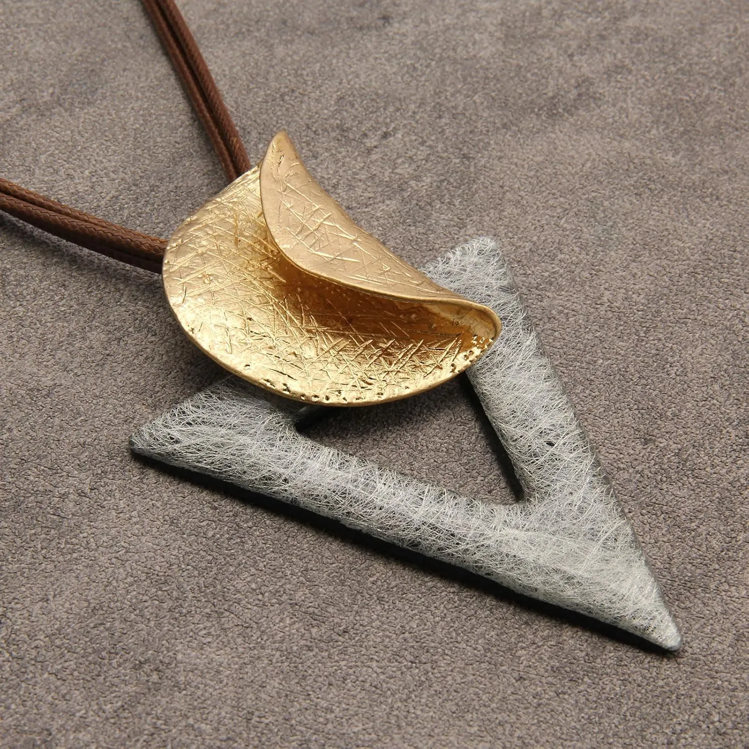 Bohemian Women's Leather Long Pendant Necklace Sweater necklace Adjustable Leather Retro Necklace Woven Handmade Jewelry