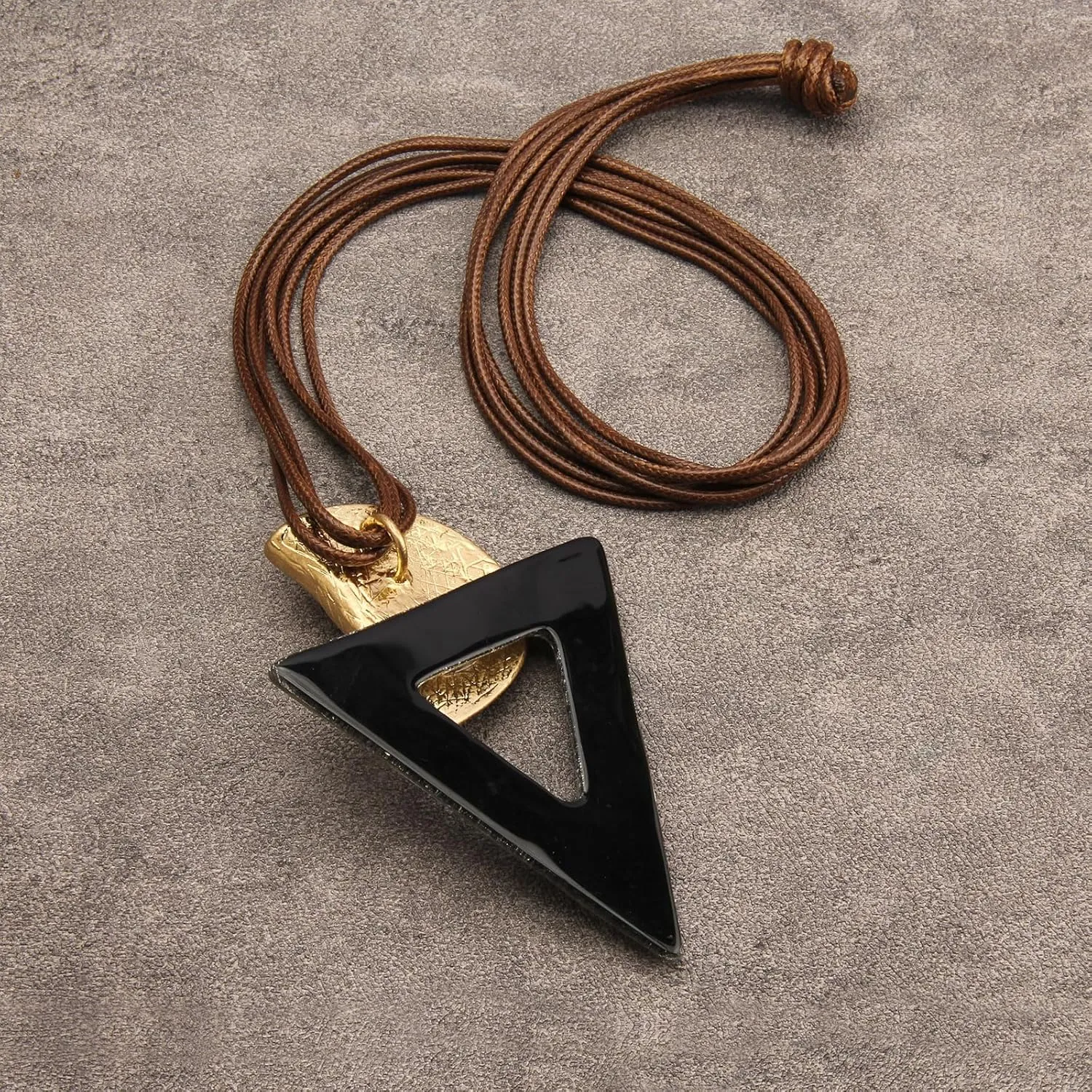 Bohemian Women's Leather Long Pendant Necklace Sweater necklace Adjustable Leather Retro Necklace Woven Handmade Jewelry