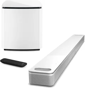 Bose Smart Ultra Dolby Atmos Soundbar Speaker White, Bundle with Bass Module 700 White, Home Audio Speaker TV Wireless, Bluetooth, WiFi, Alexa, Google, Voice Control (Soundbar   Bass) (2 Items)