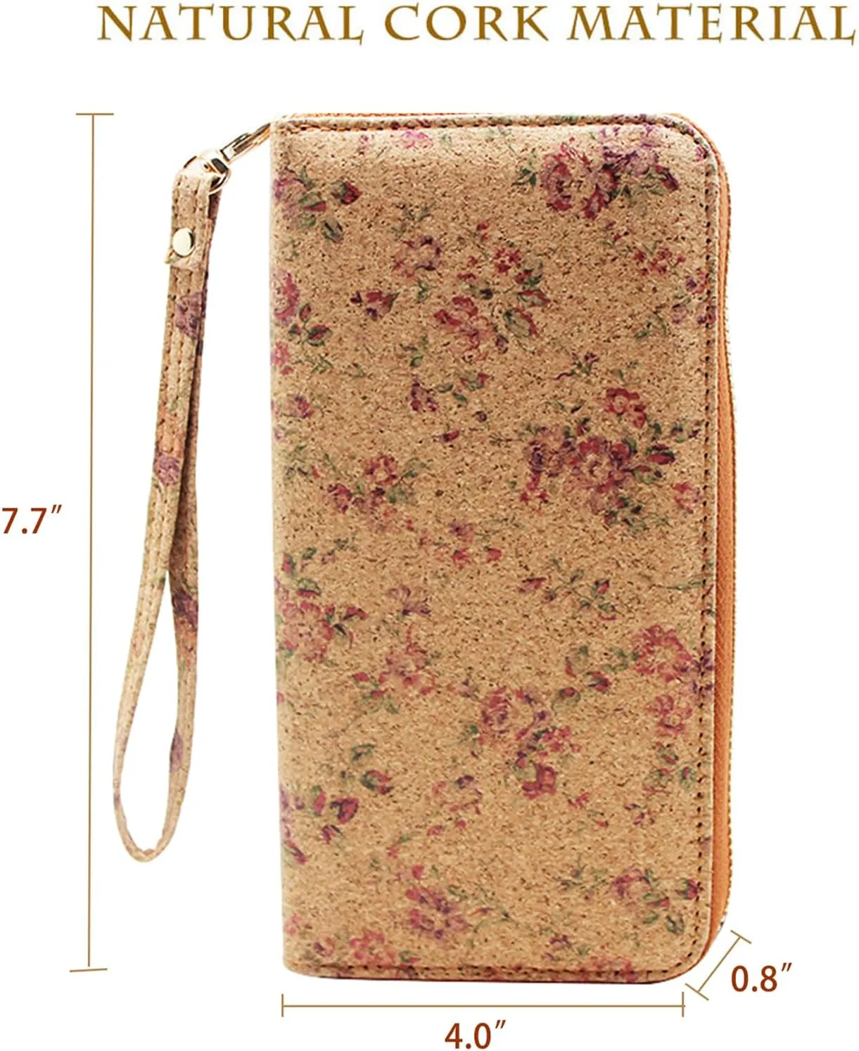 boshiho Cork Vegan Purse Wallet, Women's Smart Phone Clutch Long Purse with Card Holder