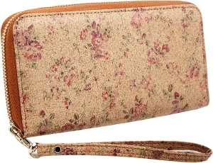 boshiho Cork Vegan Purse Wallet, Women's Smart Phone Clutch Long Purse with Card Holder