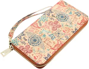 boshiho Cork Vegan Purse Wallet, Women's Smart Phone Clutch Long Purse with Card Holder
