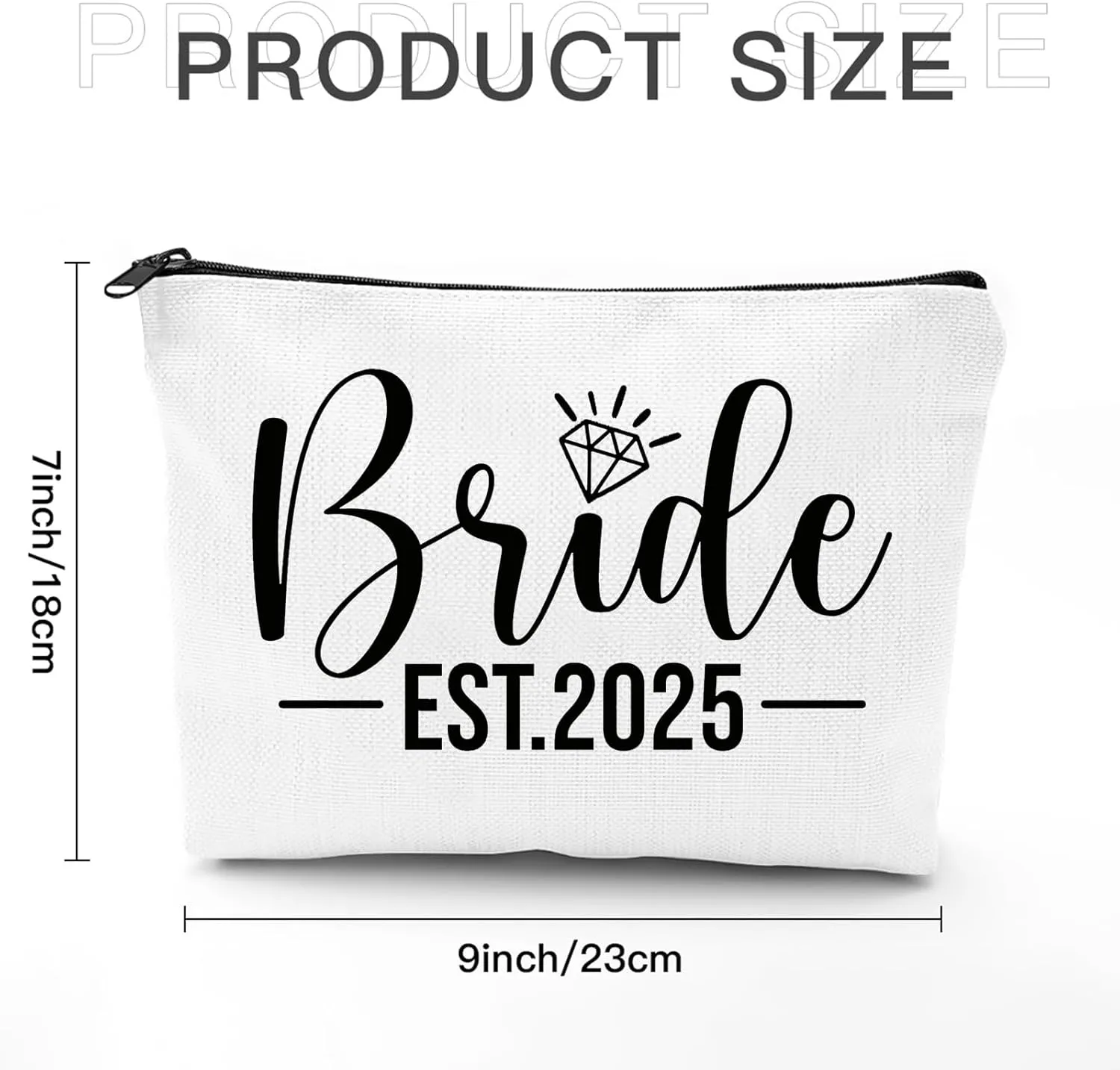 Bride Makeup Bag, Bridal Shower Gifts for Engagement Wedding Bachelorette Gifts for Bride