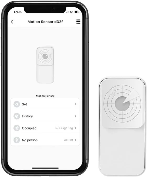 BroadLink FastCon Smart Radar Motion Sensor - Wireless Human Sensor Detector for Remote Monitoring and Smart Home Automation, Broad Detection Range, Compatible with Alexa(Mini Hub GW4C Required)