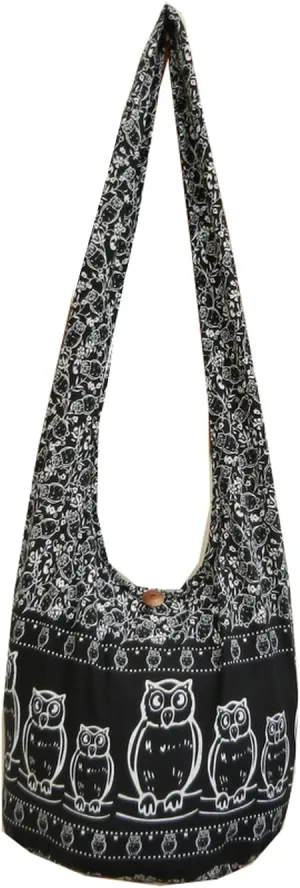 BTP! Owl Hippie Boho Sling Crossbody Bag Shoulder Messenger Purse Large