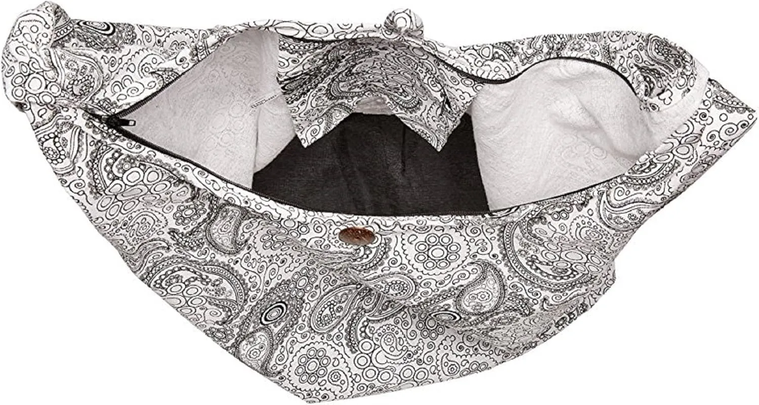 BTP! Thai Cotton Hippie Hobo Sling Crossbody Bag eco Friendly Shopping bag Paisley Print Large