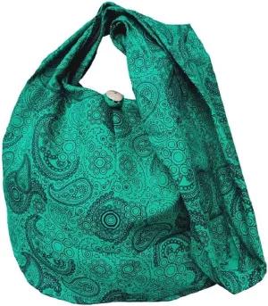 BTP! Thai Cotton Hippie Hobo Sling Crossbody Bag eco Friendly Shopping bag Paisley Print Large