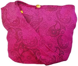 BTP! Thai Cotton Hippie Hobo Sling Crossbody Bag eco Friendly Shopping bag Paisley Print Large