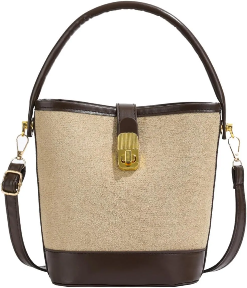 Bucket Bag for Women Classic Crossbody Purse Leather Shoulder Bag Handbag with Adjustable Strap