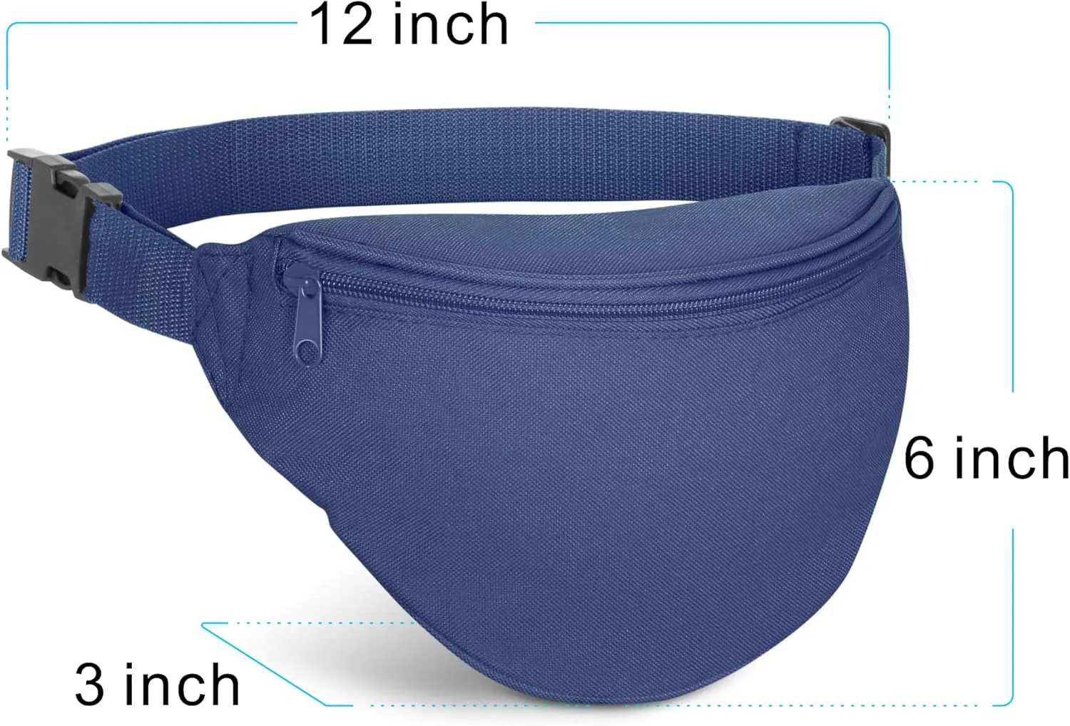 BuyAgain Fanny Pack, Unisex 2 Zipper Quick Release Buckle Travel Sport Running Waist Fanny Pack For Women Men