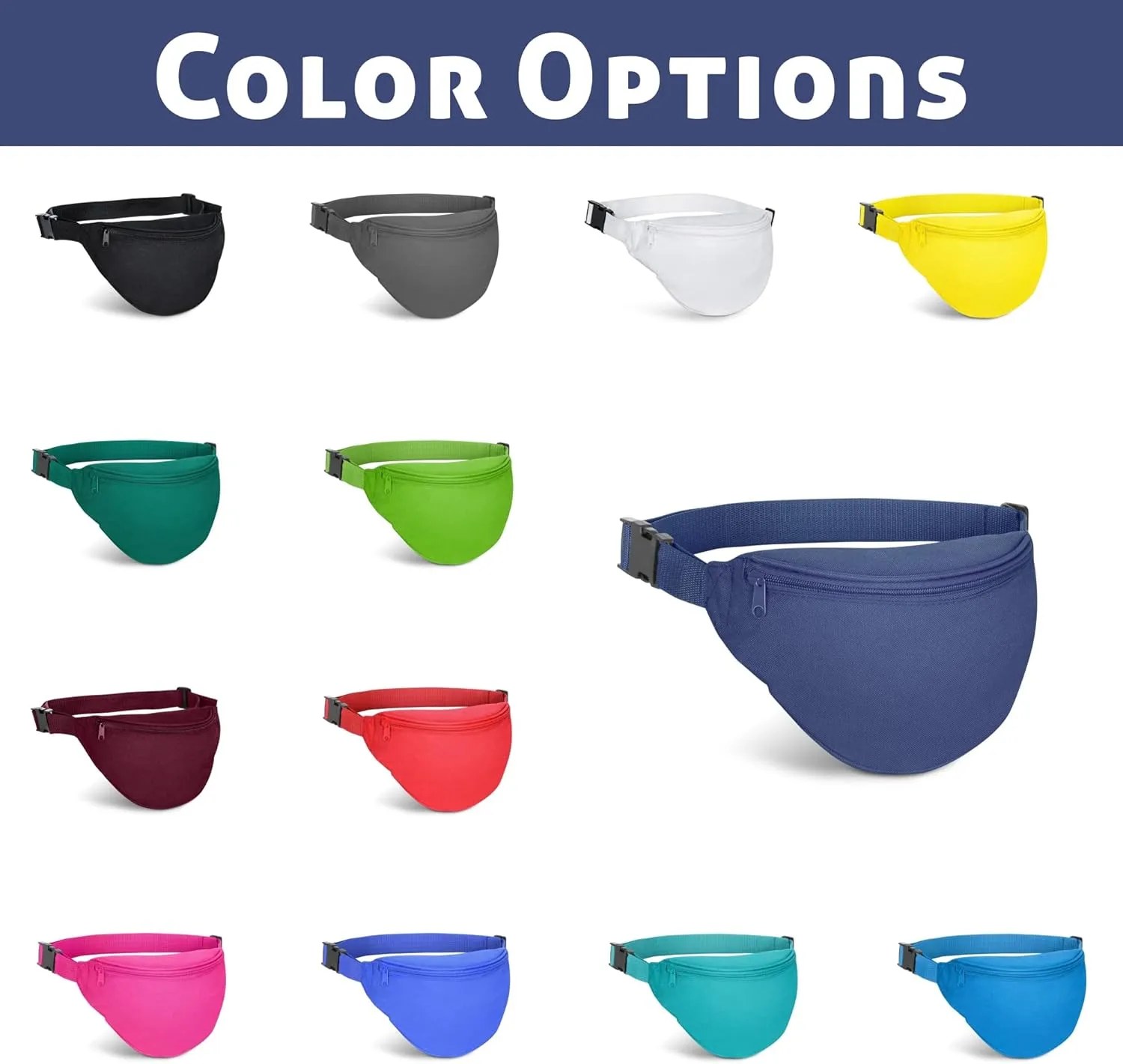 BuyAgain Fanny Pack, Unisex 2 Zipper Quick Release Buckle Travel Sport Running Waist Fanny Pack For Women Men