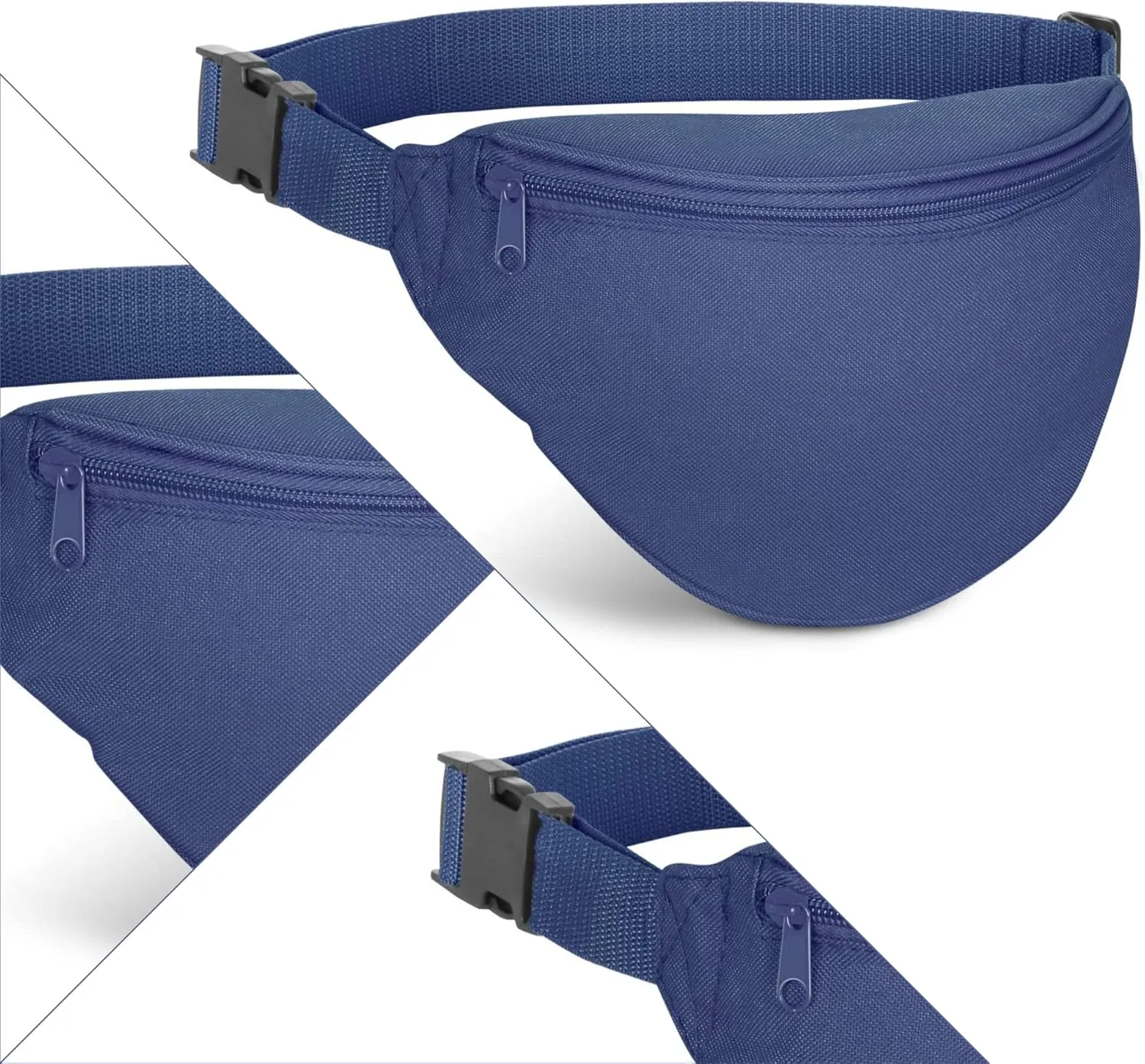 BuyAgain Fanny Pack, Unisex 2 Zipper Quick Release Buckle Travel Sport Running Waist Fanny Pack For Women Men