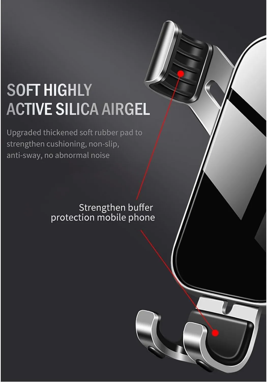 Car Phone Holder for Buick Excelle 2015-2020,ABS Car Phone Mount Cradle Air Vent Car Phone Mount Ultra Stable Hook Clip 360° Rotation for 4.0''-7.0'' Smartphones Car Accessories,Black