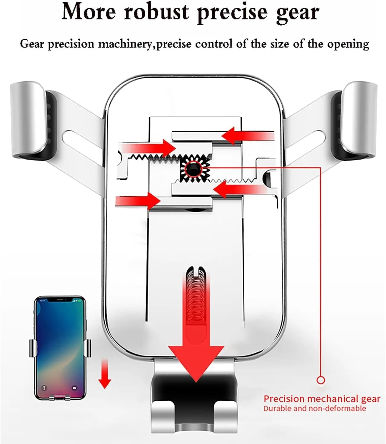 Car Phone Holder for Buick Excelle 2015-2020,ABS Car Phone Mount Cradle Air Vent Car Phone Mount Ultra Stable Hook Clip 360° Rotation for 4.0''-7.0'' Smartphones Car Accessories,Black