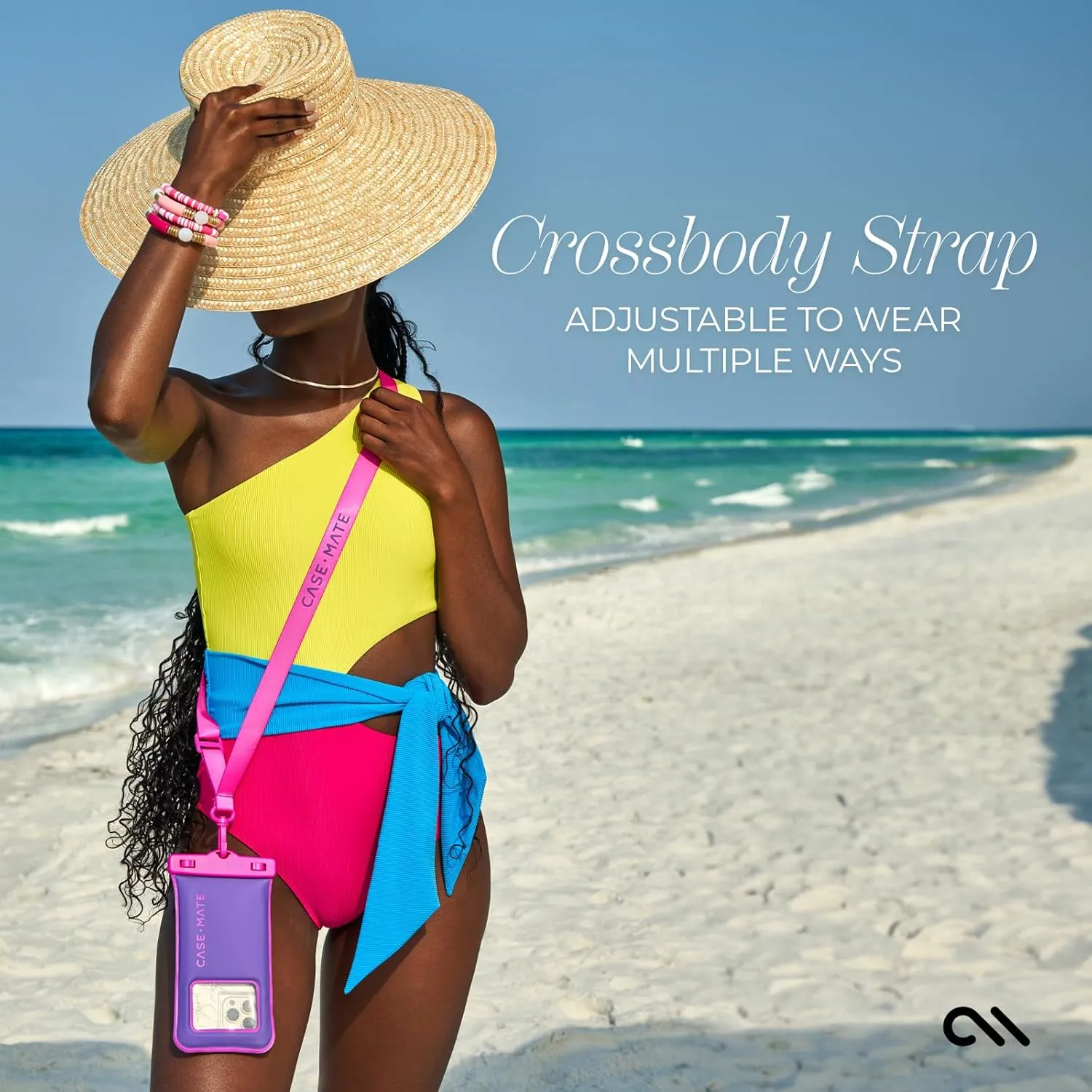 Case-Mate IP68 Waterproof Phone Pouch - Floating Waterproof Phone Case w/Crossbody Lanyard - Beach Cruise Ship Travel Essentials - Compatible with All Devices - Touchscreen Friendly - Purple Paradise