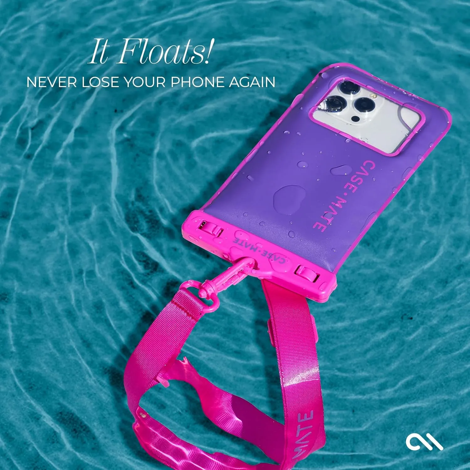 Case-Mate IP68 Waterproof Phone Pouch - Floating Waterproof Phone Case w/Crossbody Lanyard - Beach Cruise Ship Travel Essentials - Compatible with All Devices - Touchscreen Friendly - Purple Paradise