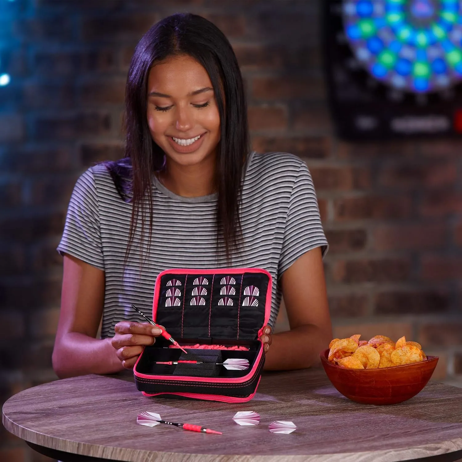Casemaster Plazma Plus, 3 Dart Case for Soft and Steel Tip Darts Features Large Front Mobile Device Pocket, Built-in Storage Tube and Pockets for Flights, Tips, Shafts, and Personal Items