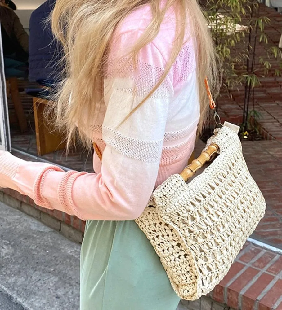 Casual Straw Handbags for Women Shoulder Crossbody Bag Large Tote Purse Summer Beach Woven Satchel Vacation