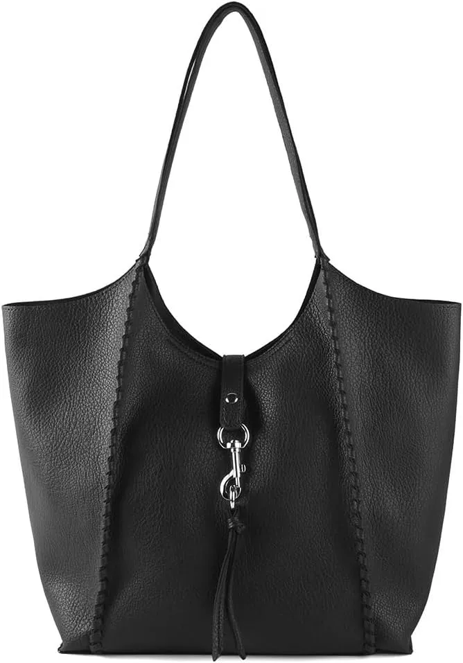 Casual Zipper Tote Bag for Women Soft PU Leather Hobo Bag Slouchy Shoulder Purse for Work Travel