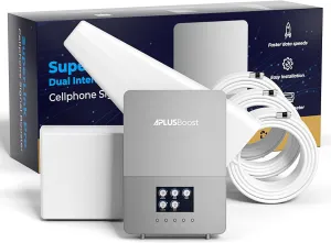 Cell Phone Booster for Home Mutilroom,Cover 8000 Sq.Ft with 2 Indoor Antennas for Verizon, AT&T and All U.S. Carriers,5G 4G LTE Cell Signal Booster with HD LCD Display, Easy Installation,FCC Approved