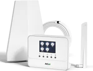 Cell Phone Booster for Home, Up to 3,000 Sq. Ft, Smart LCD Display, Boost 5G 4G LTE for All U.S. Carriers - Verizon AT&T T-Mobile, Cell Phone Signal Booster FCC Approved