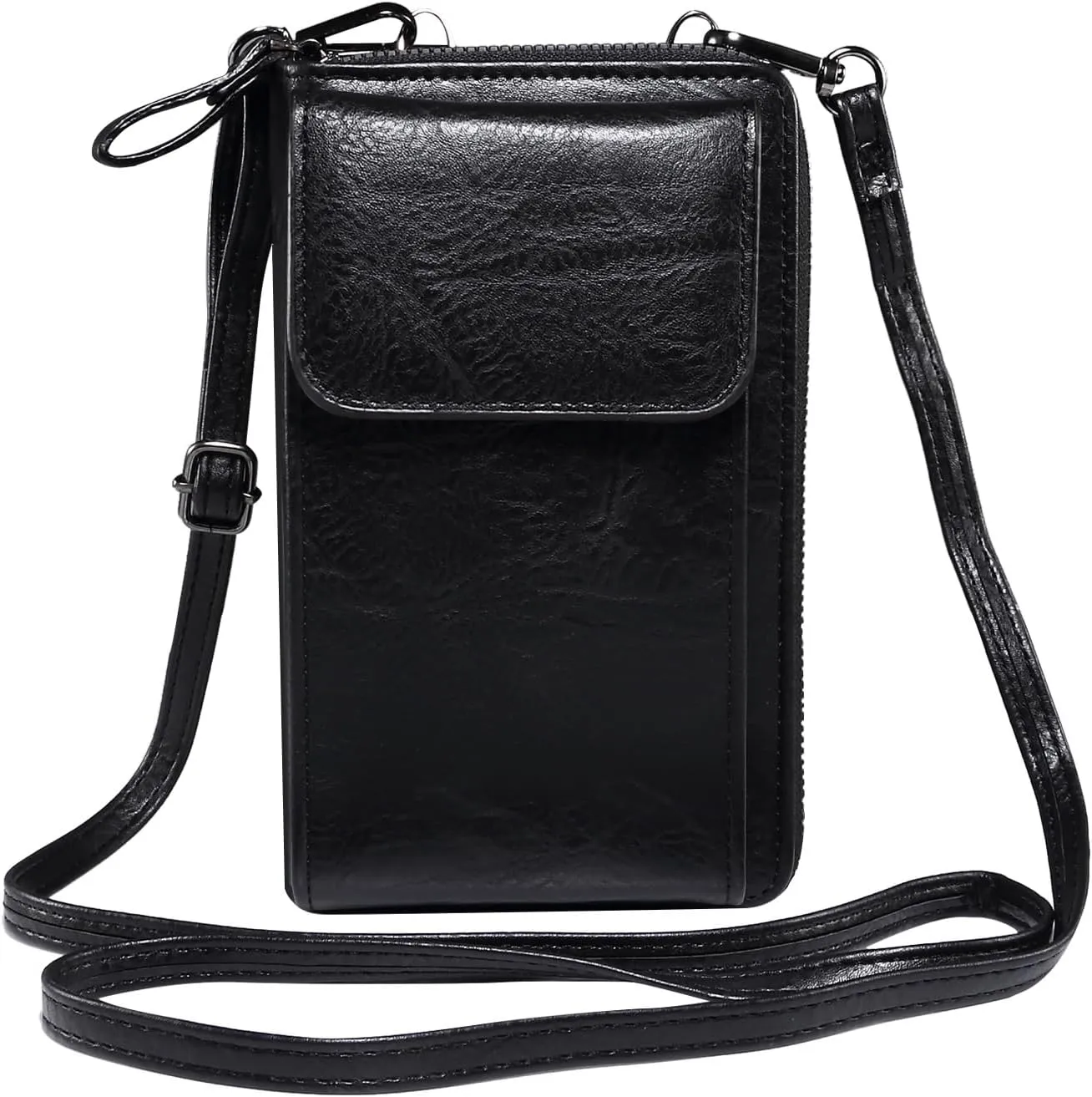 Cell Phone Protective Holster Case Small Crossbody Wallet Bag,Cell Phone Shoulder Bag Purse Handbag with Card Holder, Travel Phone Bag(Black)
