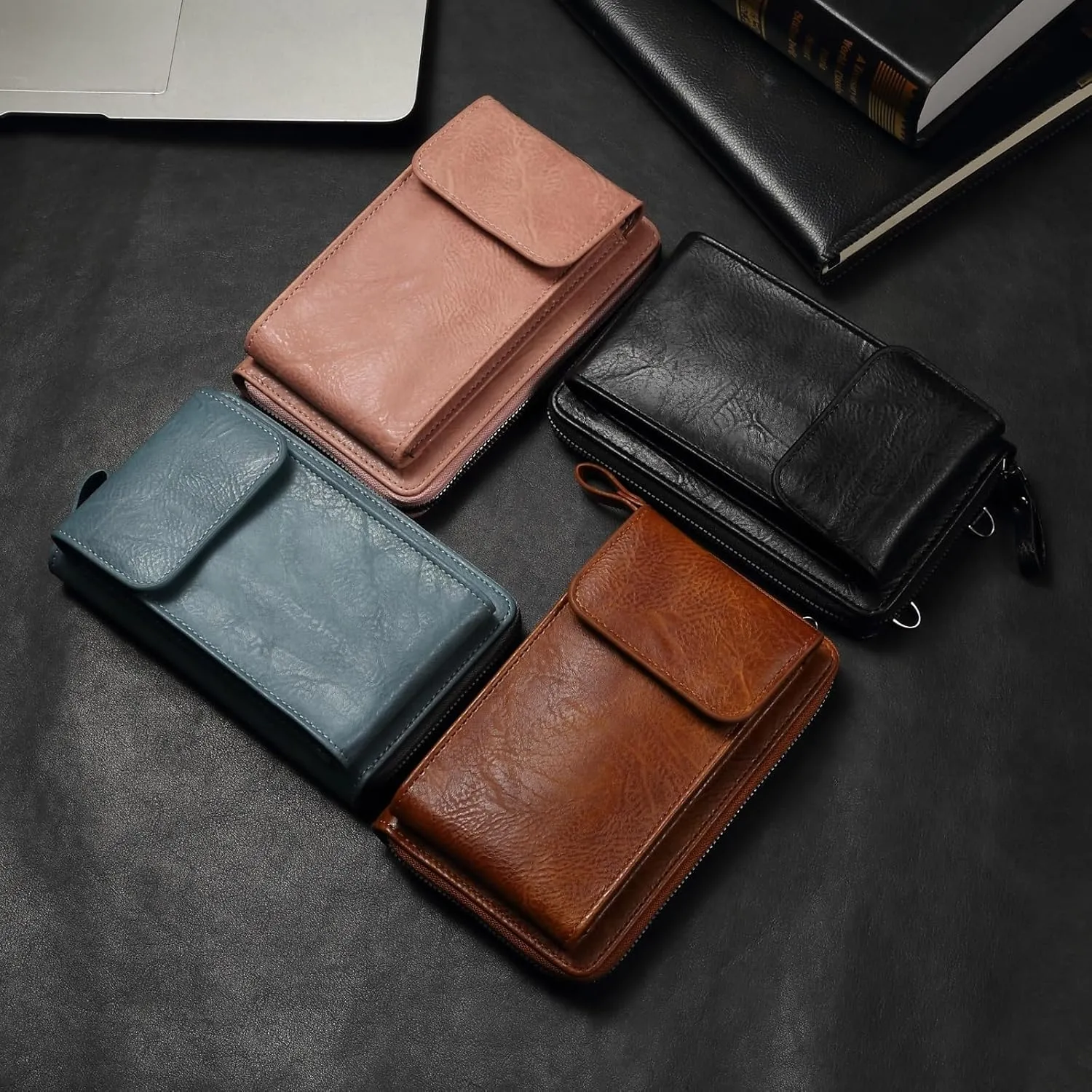 Cell Phone Protective Holster Case Small Crossbody Wallet Bag,Cell Phone Shoulder Bag Purse Handbag with Card Holder, Travel Phone Bag(Black)