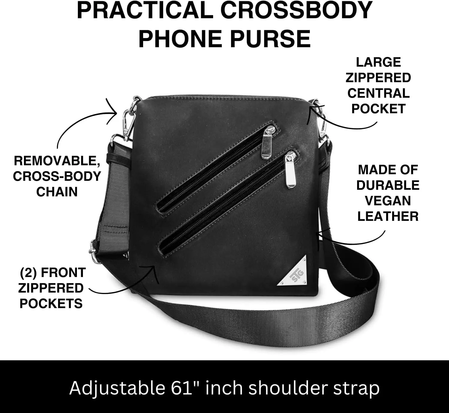 Cell Phone Purse - Touch Screen Women’s Crossbody Handbags (Zoe) - Clutch & Crossbody Phone Case